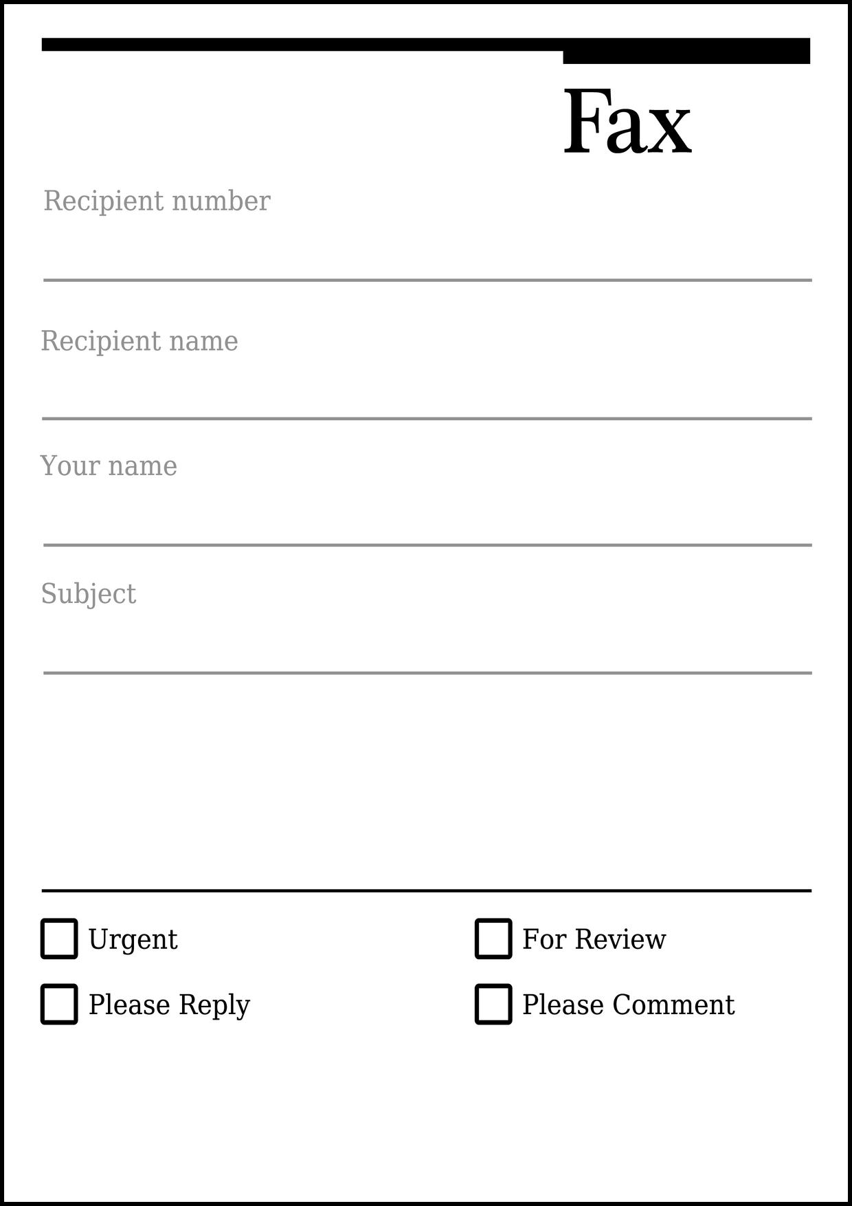 Free Basic Fax Cover Sheet | Editable Blank Fax Cover Sheets (Word in Blank Fax Cover Sheet Free Printable