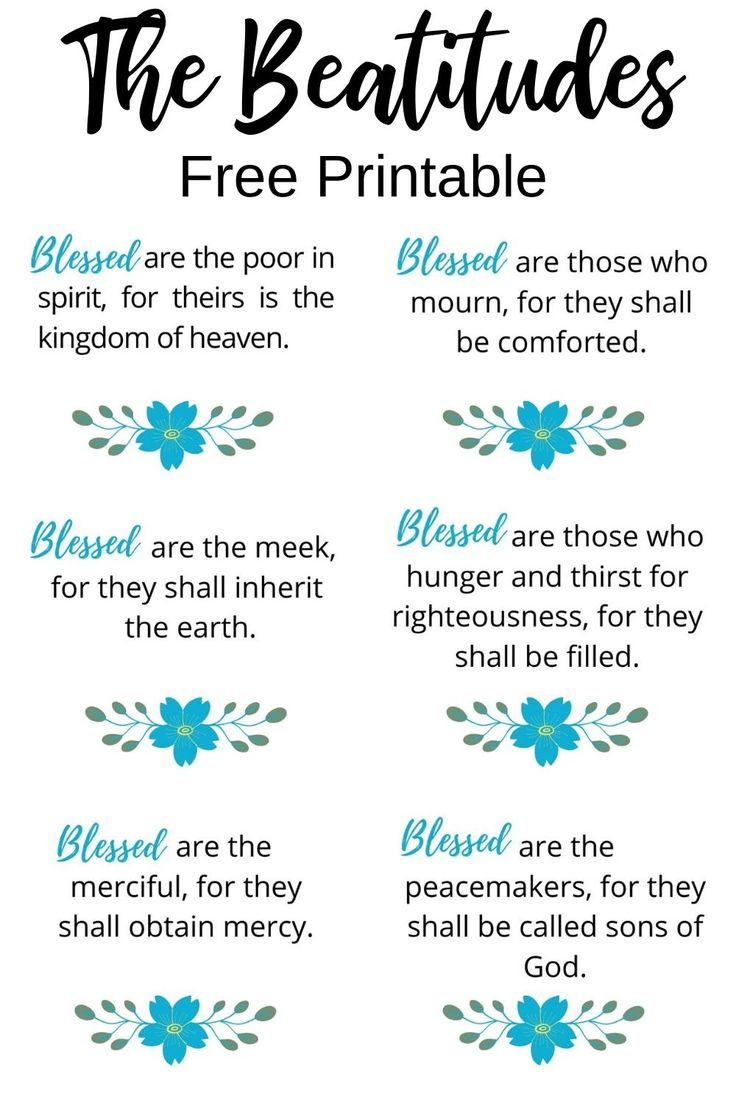 Free Beatitudes Printable with Free Printable Beatitudes
