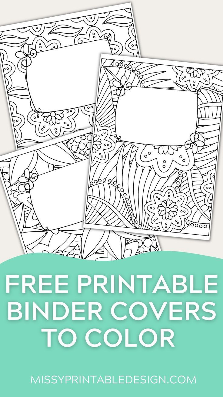 Free Binder Cover Printables within Free Printable Binder Covers to Color