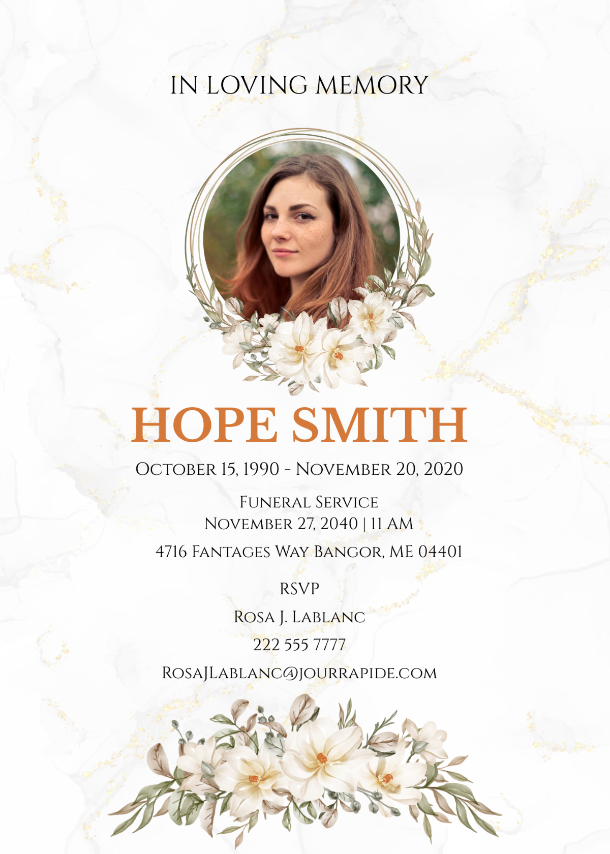 Free Blank Funeral Announcement Card Template To Edit Online with regard to Free Printable Easter Cards For Deceased Wife