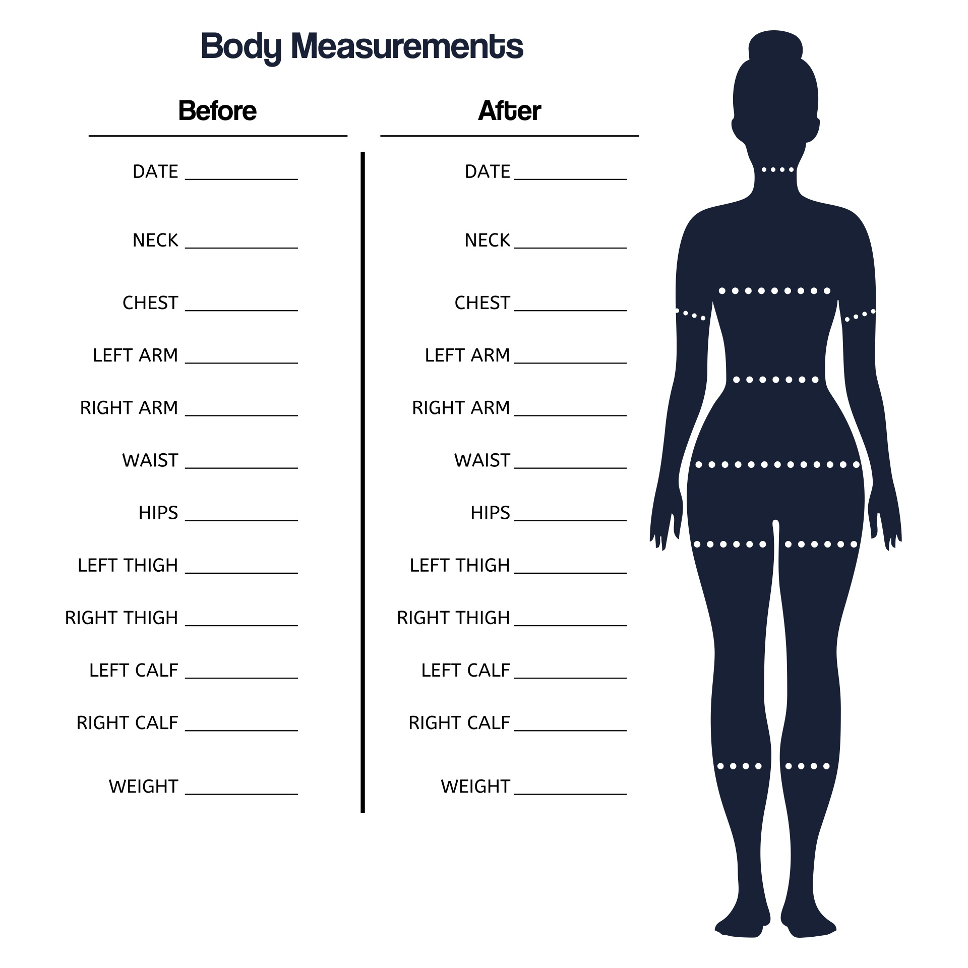 Free Body Measurement Chart Printable inside Body Measurement Chart Printable Free