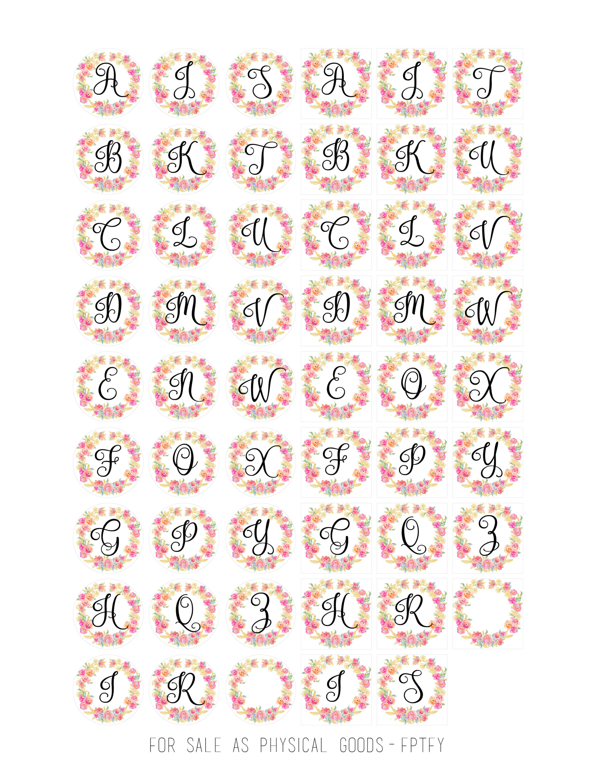Free Cabochon Images-Initials - Free Pretty Things For You in Free Printable Cabochon Pictures