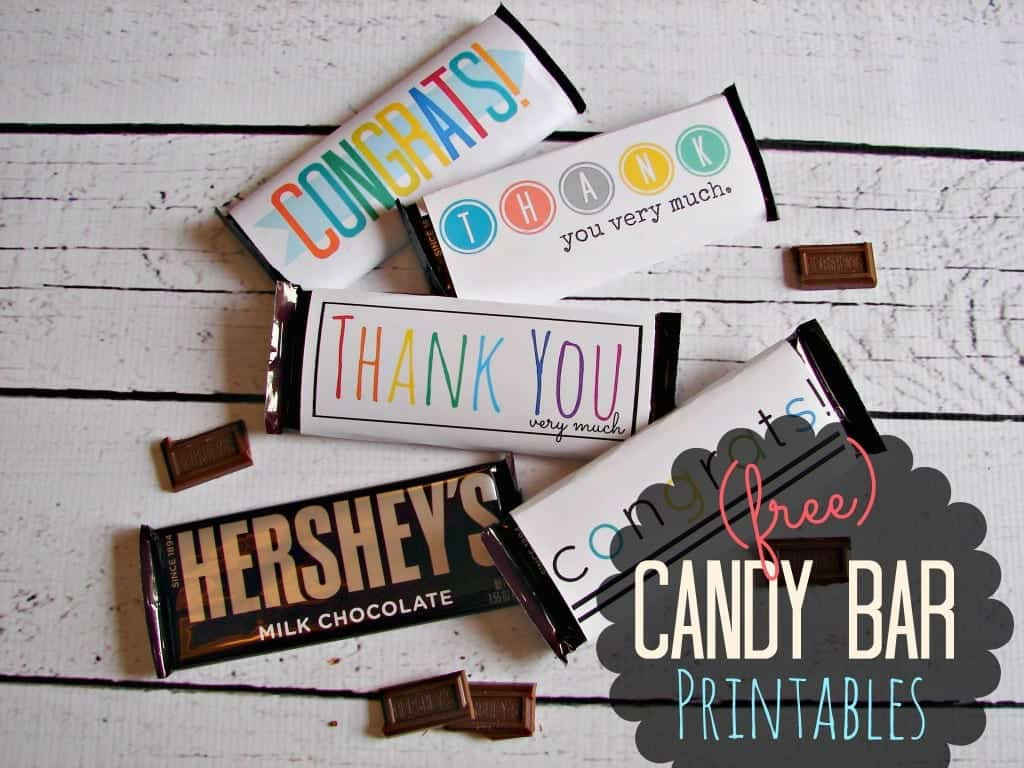 Free Candy Bar Wrapper Thank You (And Congrats) Printables! - A with Free Printable Chocolate Bar Wrappers Templates