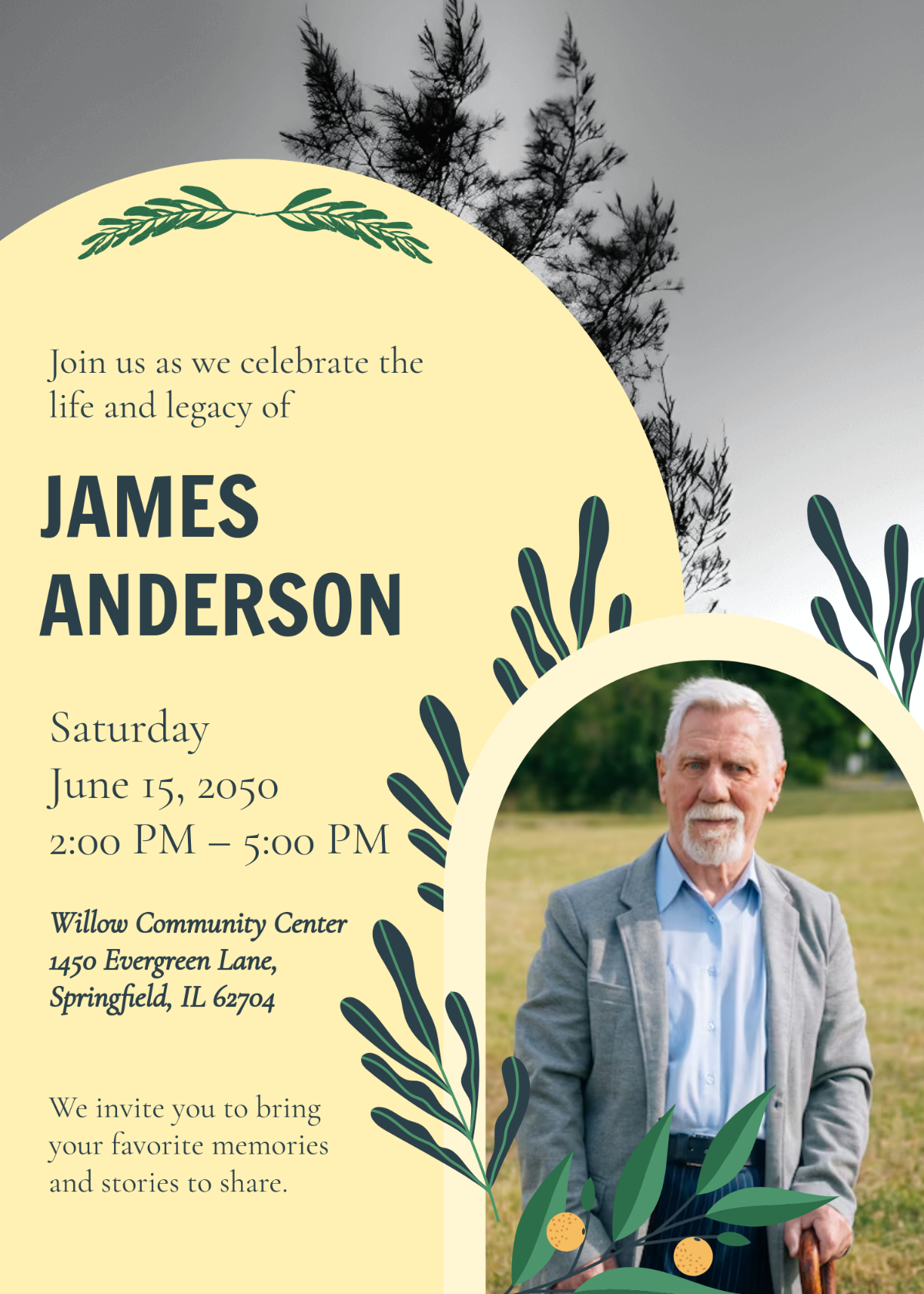Free Celebration Of Life Invitation Templates, Editable And Printable intended for Celebration of Life Flyer Templates Free