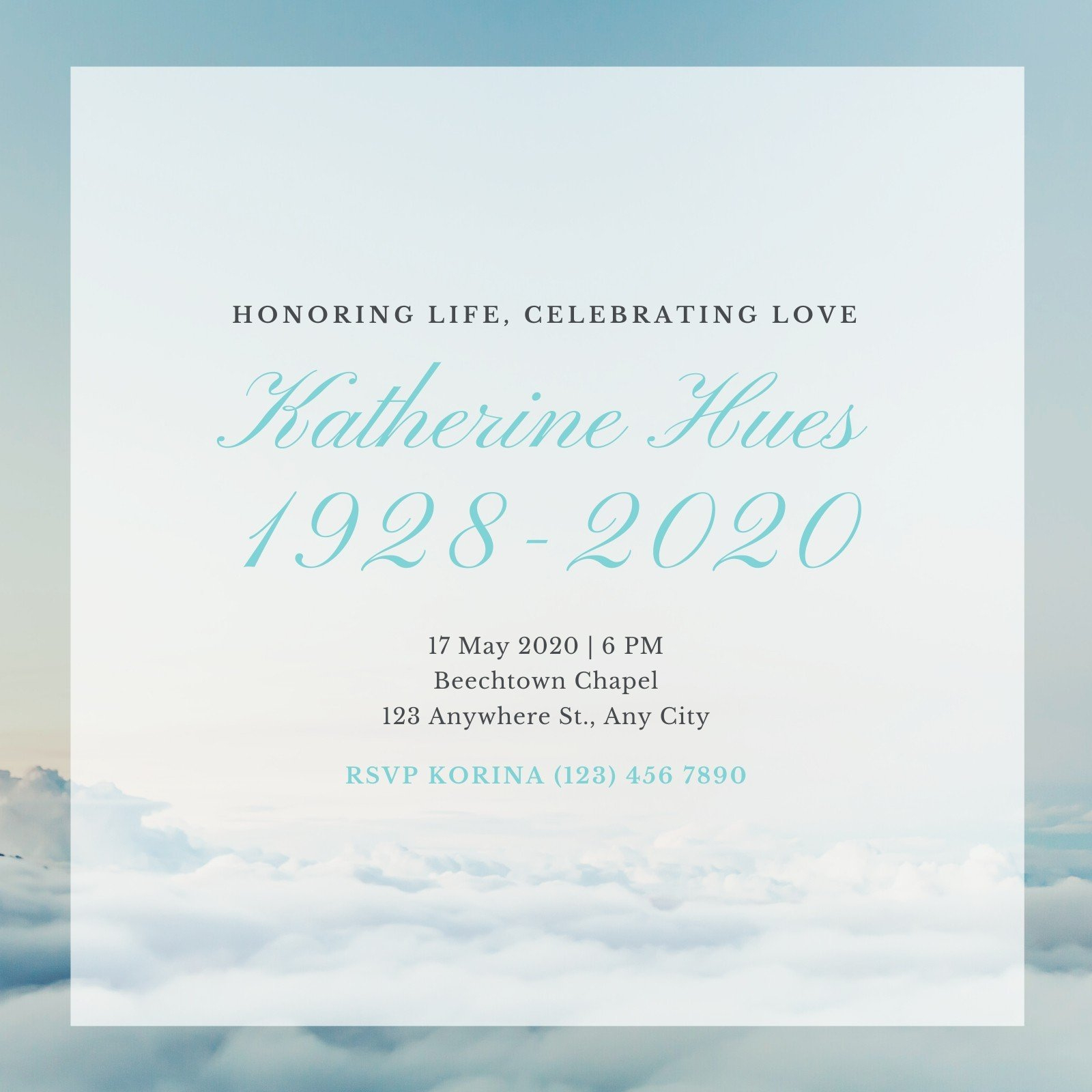 Free Celebration Of Life Invitation Templates To Edit And Print inside Celebration Of Life Flyer Templates Free