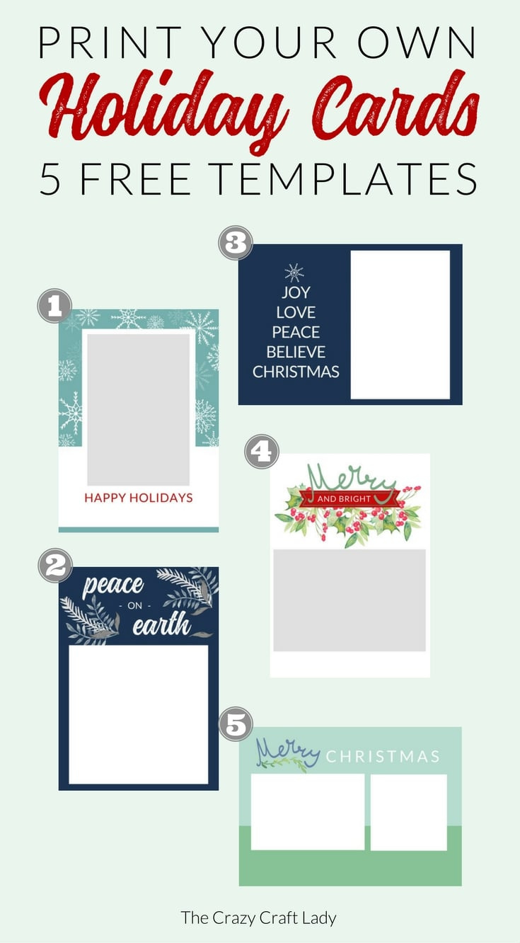 Free Christmas Card Templates - The Crazy Craft Lady intended for Free Printable Cards No Download Required