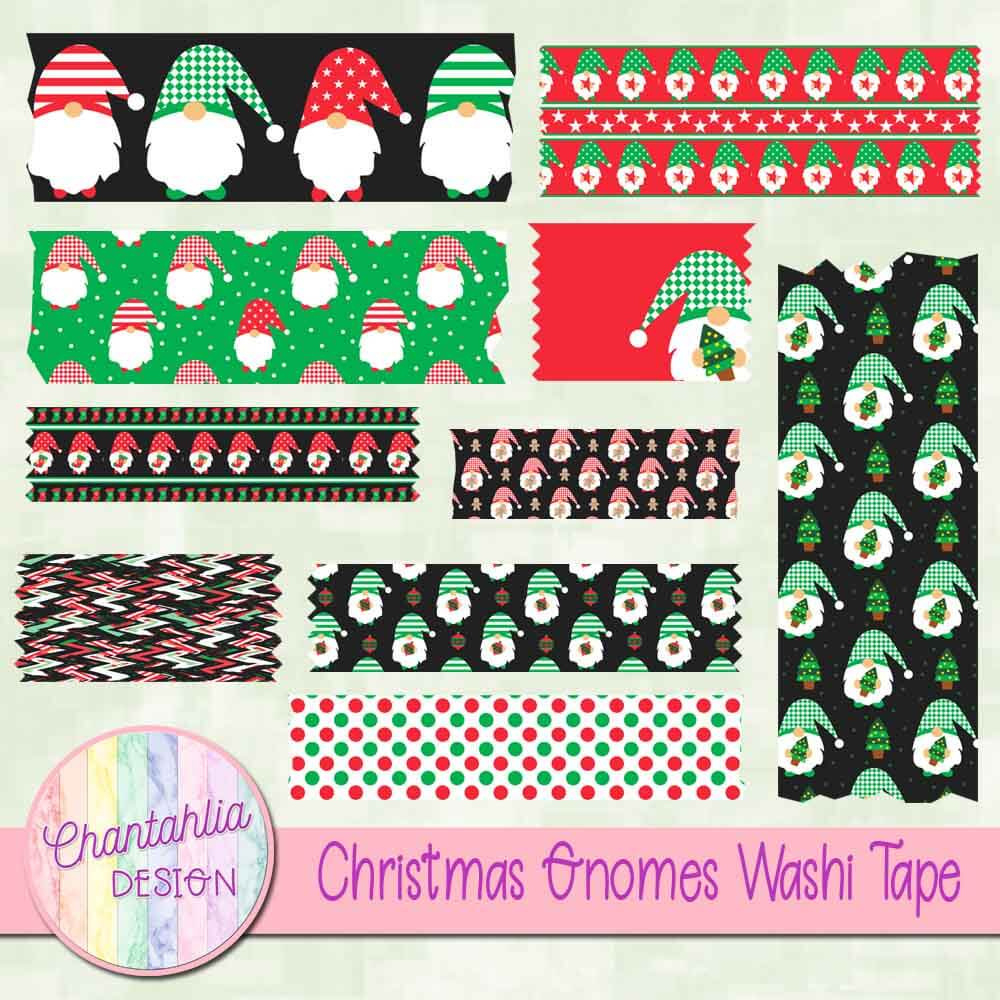 Free Christmas Gnomes Washi Tape For Digital Scrapbooking &amp;amp; Crafts within Free Printable Christmas Washi Tape