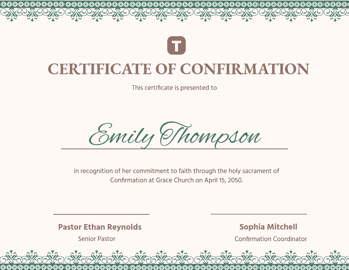 Free Confirmation Church Certificate Template To Edit Online inside Free Confirmation Certificate Template