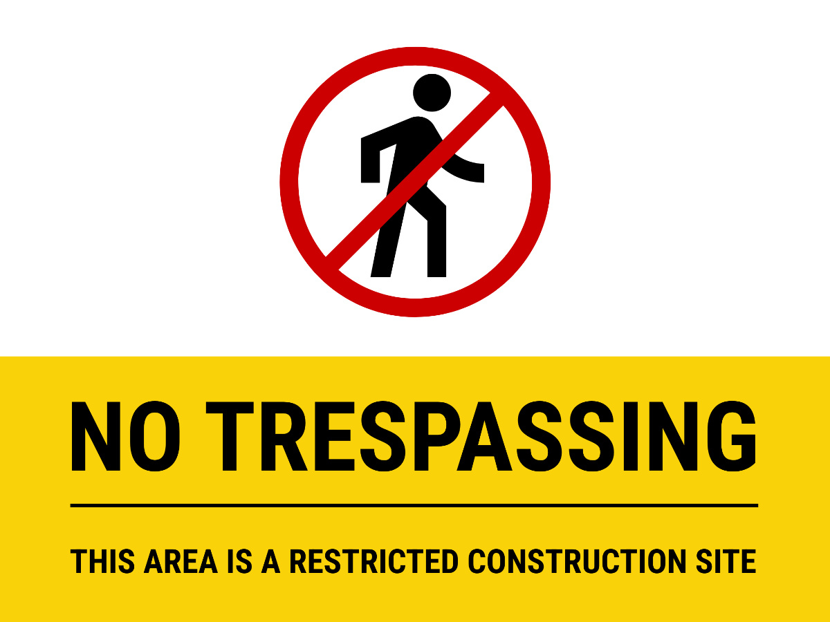 Free Construction Area No Trespassing Sign Template To Edit Online for Free No Trespassing Sign Template