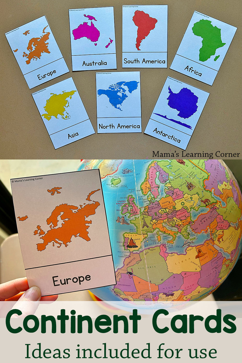 Free Continents Cards For Kids – Learn The 7 Continents With throughout Continents Montessori Free Printables
