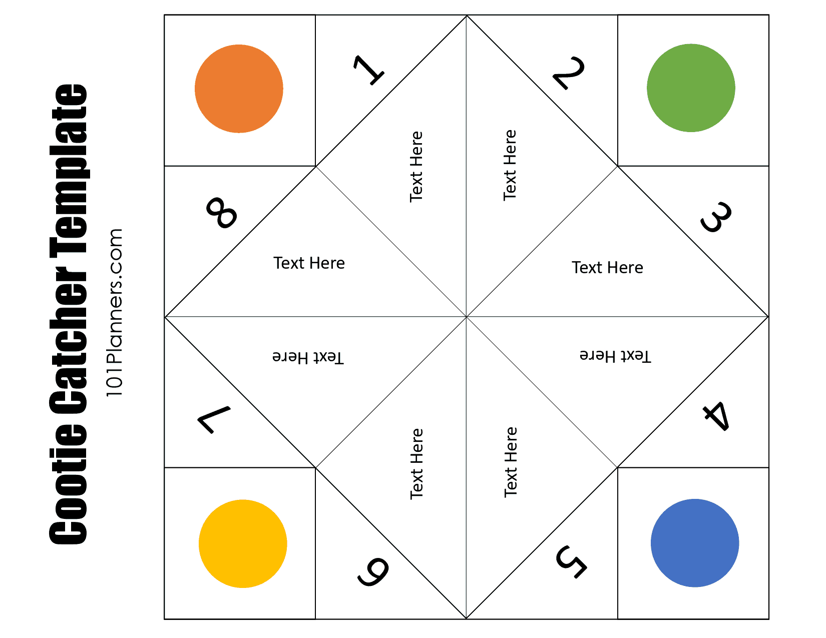 Free Cootie Catcher Template | Printable And Typeable intended for Cootie Catcher Free Printable