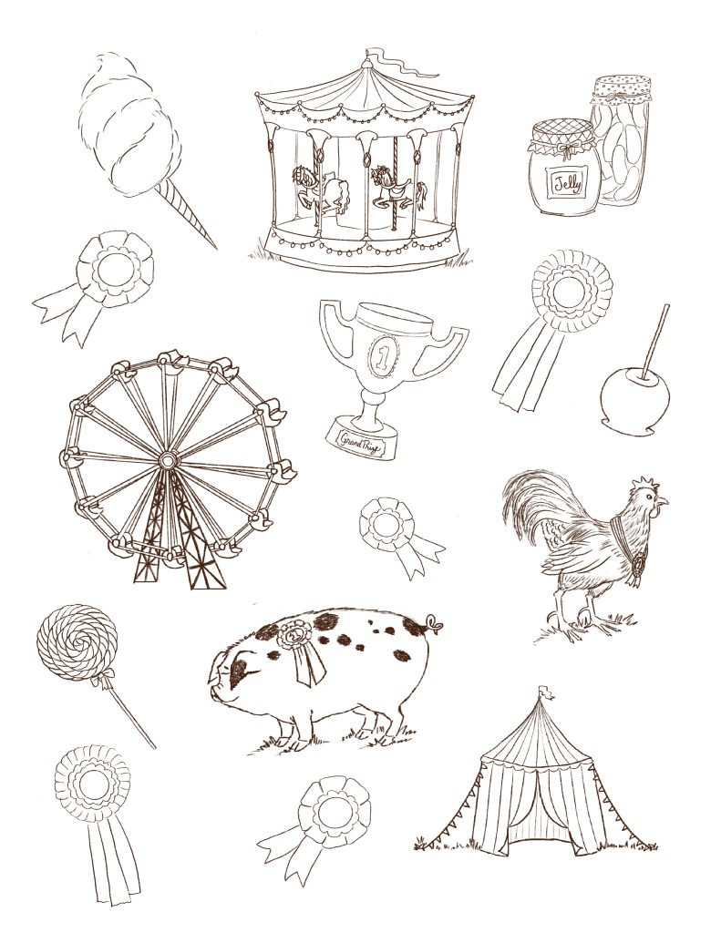Free Country Fair Printable Sticker Or Coloring Page - Cottage in Free Printable County Fair Coloring Pages