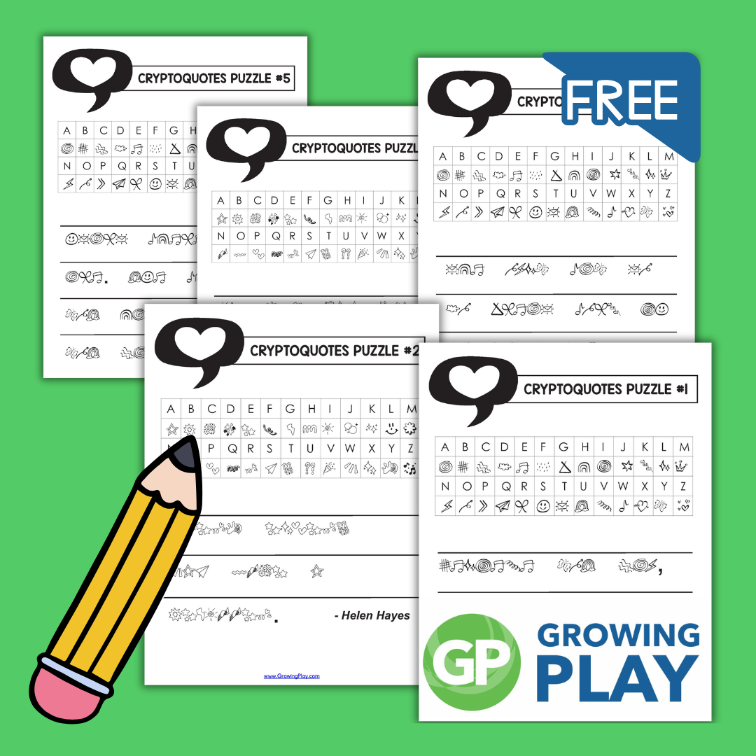 Free Cryptoquote Puzzles Printable - Growing Play within Free Printable Cryptofamilies Puzzles