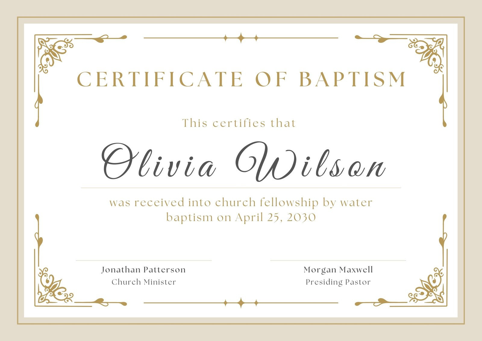 Free Custom Printable Baptismal Certificate Templates | Canva for Free Religious Certificate Templates