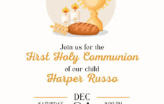 Free Custom Printable First Communion Invitation Templates | Canva inside Free Printable First Holy Communion Cards