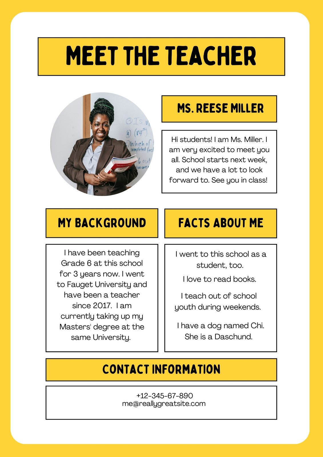 Free Custom Printable Meet The Student/Teacher Templates | Canva regarding Teacher Bio Template Free