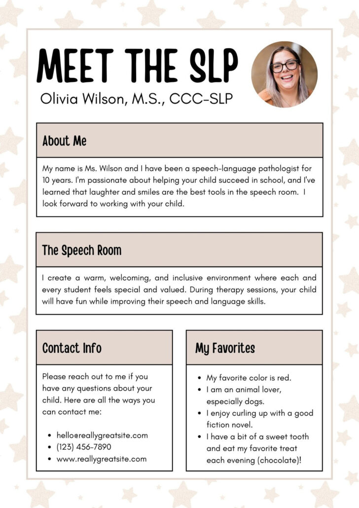 Teacher Bio Template Free