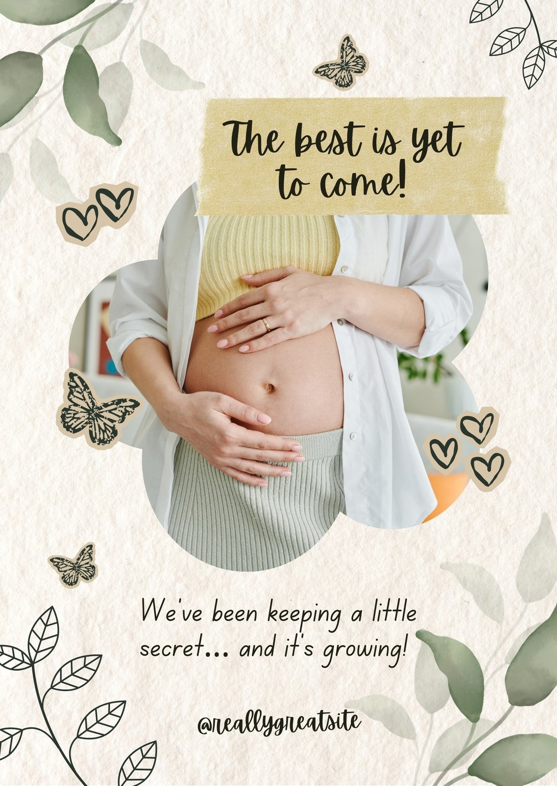 Free, Custom Printable Pregnancy Announcement Templates | Canva pertaining to Pregnancy Announcement Cards Free Template