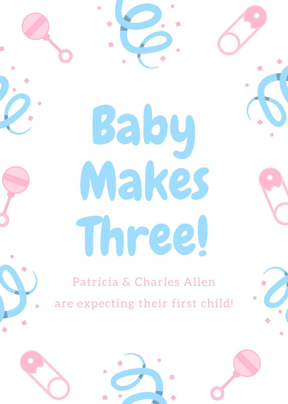 Free, Custom Printable Pregnancy Announcement Templates | Canva with Pregnancy Announcement Cards Free Template