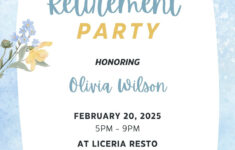 Free Custom Printable Retirement Party Invitation Templates | Canva intended for Free Editable Retirement Invitation Templates For Word