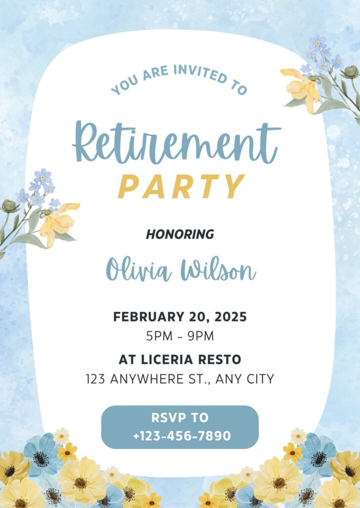 Free Editable Retirement Invitation Templates For Word