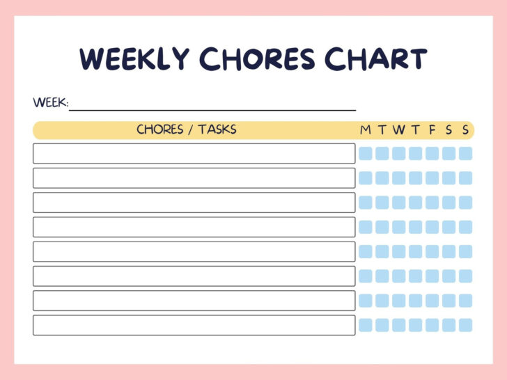 Free Printable Chore List For Teenager