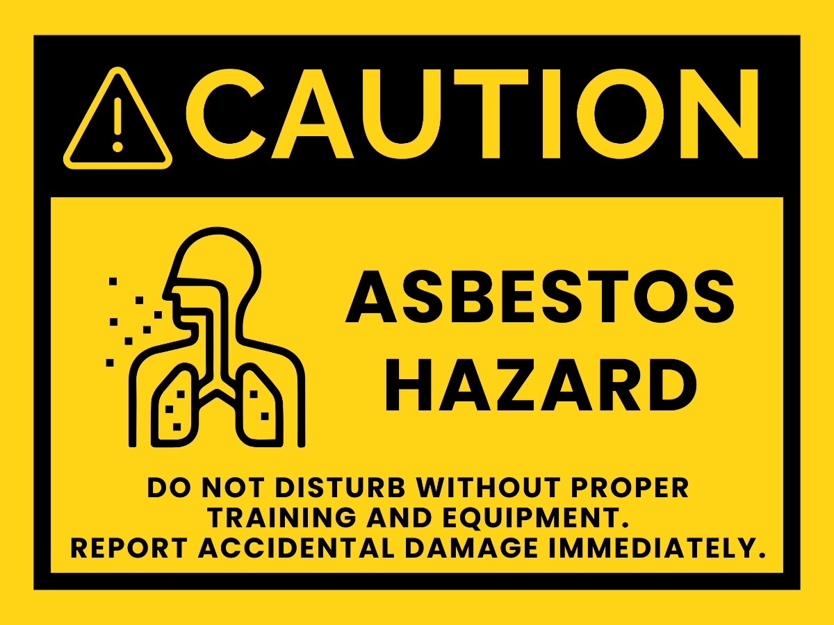 Free Danger Asbestos Do Not Disturb Material - Health And Safety intended for Free Printable Asbestos Warning Signs