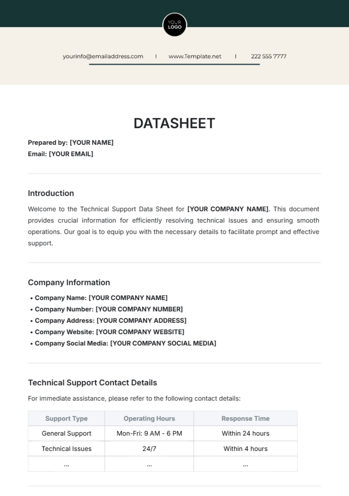 Free Data Sheet Templates To Edit Online &amp;amp; Print within Free Datasheet Template