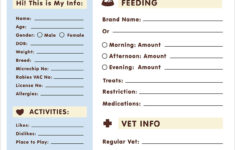 Free Dog Sitter Instruction / Information Sheet Design Template intended for Free Pet Sitting Templates
