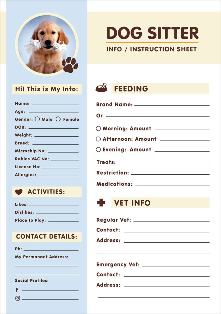 Free Pet Sitting Templates