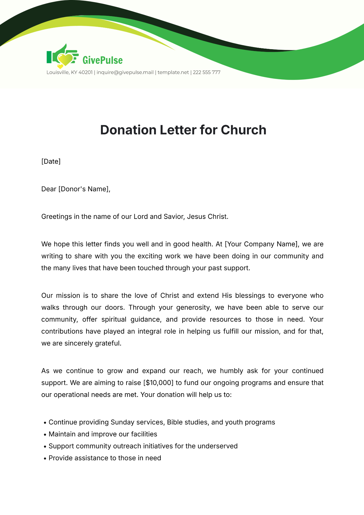 Free Donation Letter Templates, Editable And Printable throughout Free Printable Donation Letters