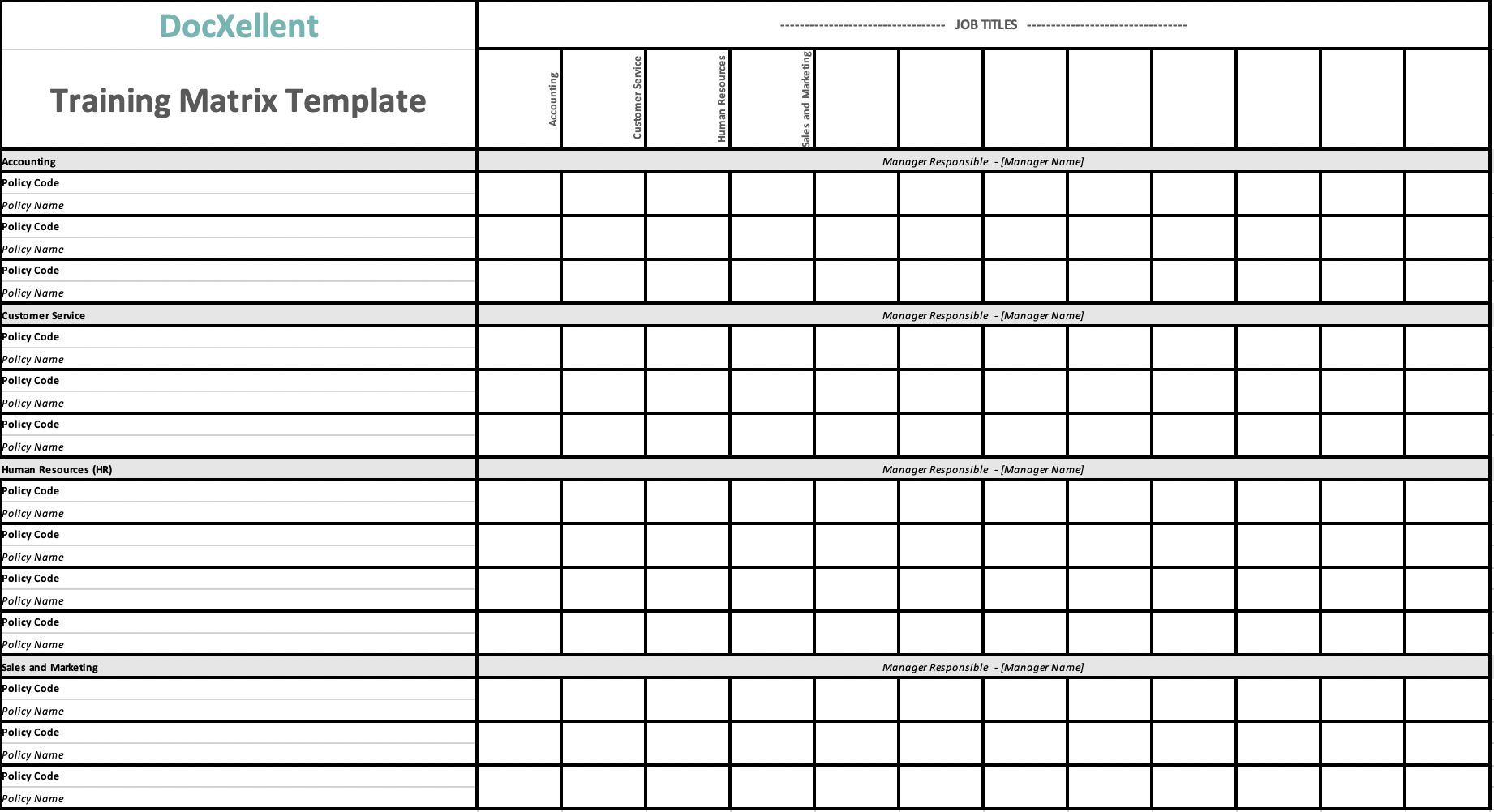 Free} Download: Auditor-Approved Training Matrix Template in Free Employee Training Matrix Template