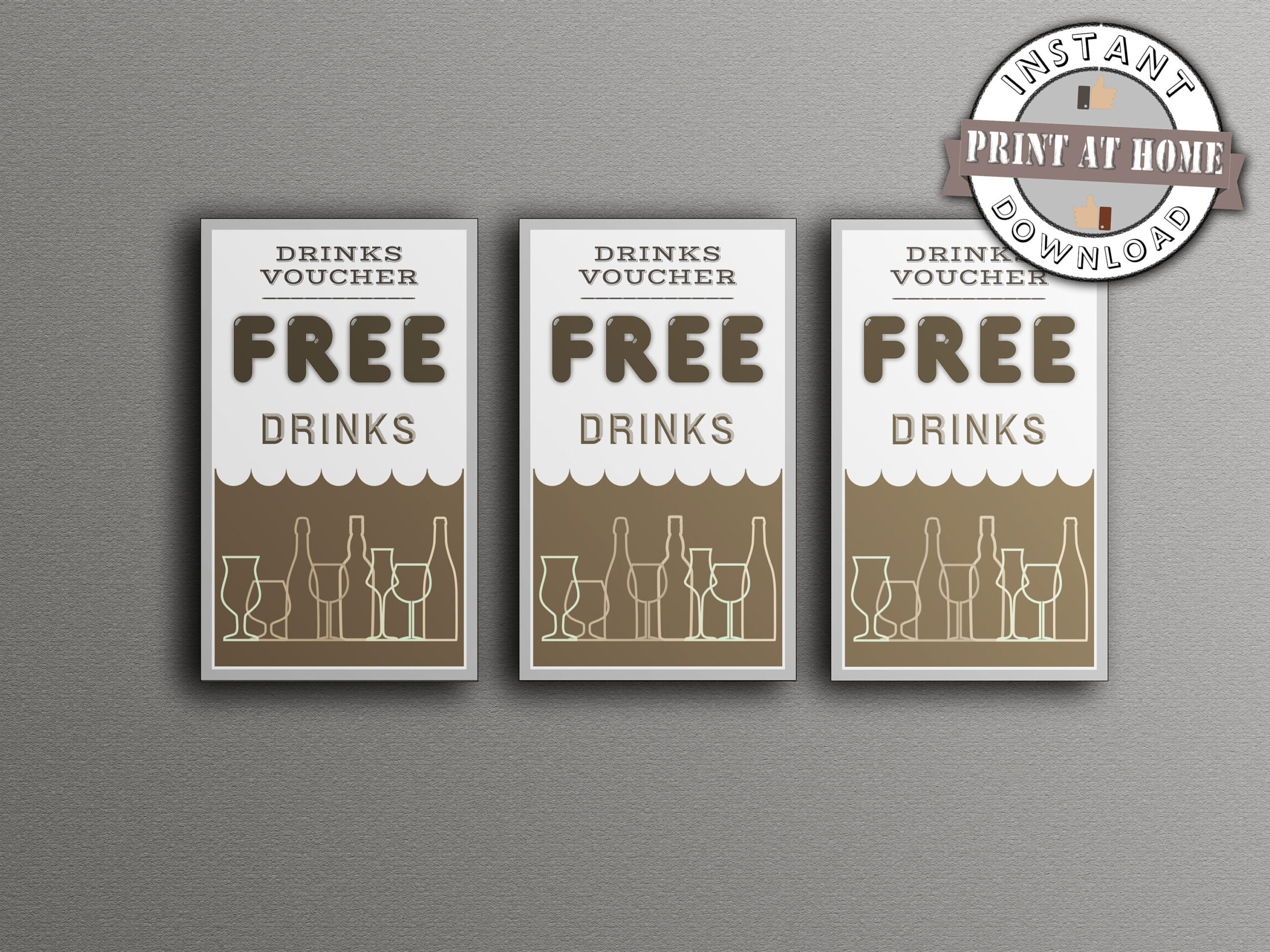 Free Drinks Ticket Gutscheine, Getränkekarten, Event Ticket throughout Free Printable Drink Voucher