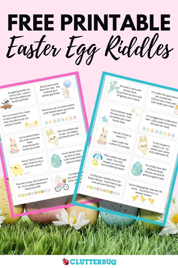Free Easter Egg Hunt Clues To Print At Home - Clutterbug Freebies inside Free Printable Easter Riddles 2025