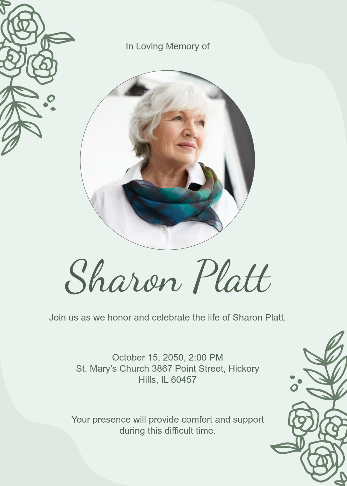 Free Editable Funeral Invitation Template To Edit Online within Free Funeral Invitation Template