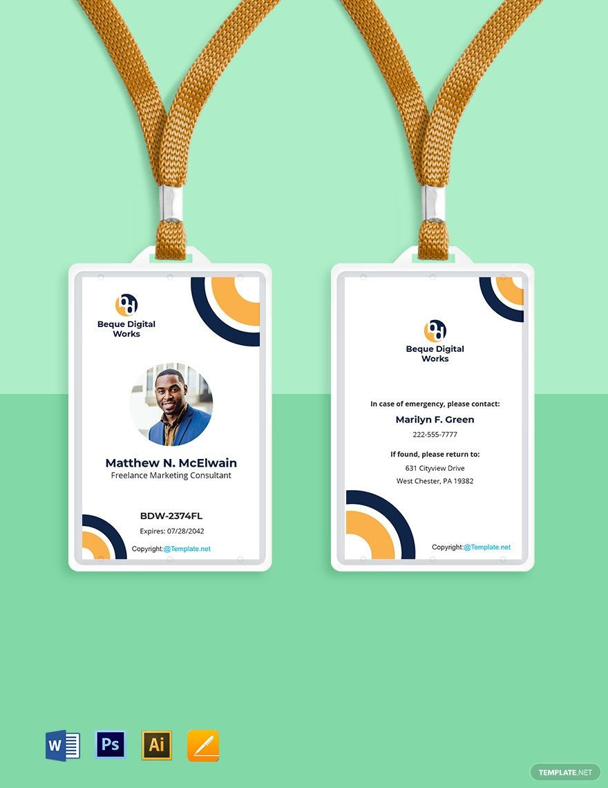 Free Editable Id Card Templates In Word To Download in Free Badge Template Word