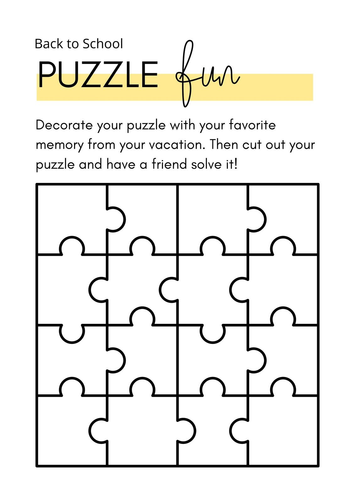 Free Editable Puzzle Templates | Canva intended for Free Printable Jigsaw Puzzle Maker