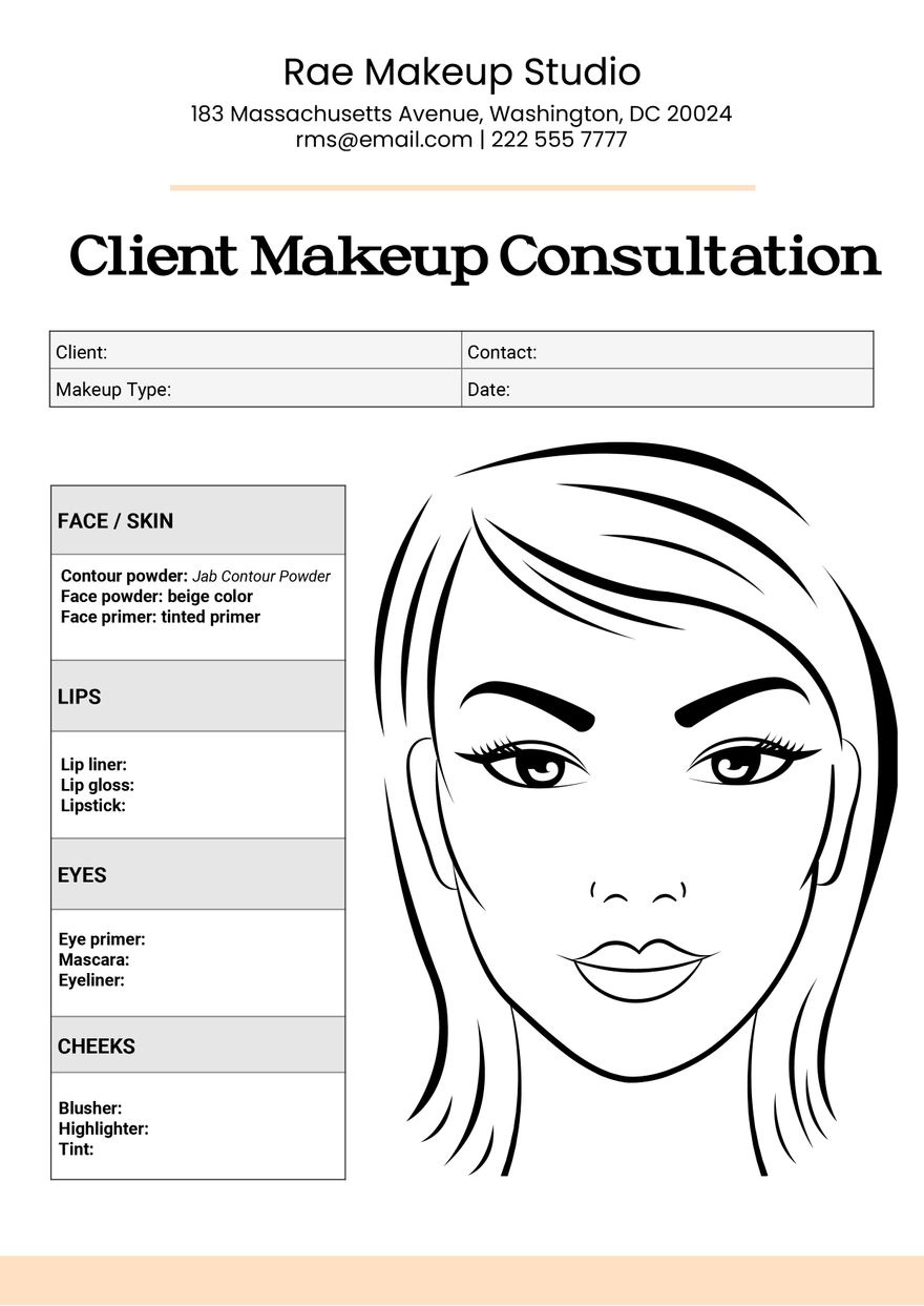 Free Face Chart Templates, Editable And Printable throughout Free Printable Face Charts For Makeup Artists