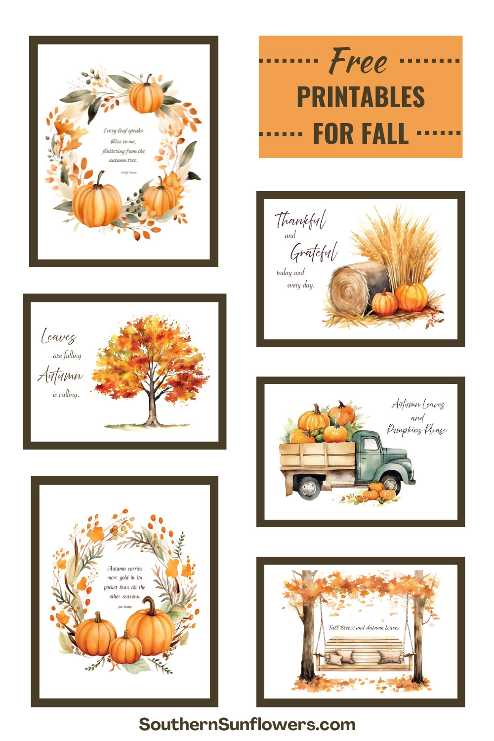 Free Fall Printables For Autumn Decorating - with regard to Free Fall Printables 8x10