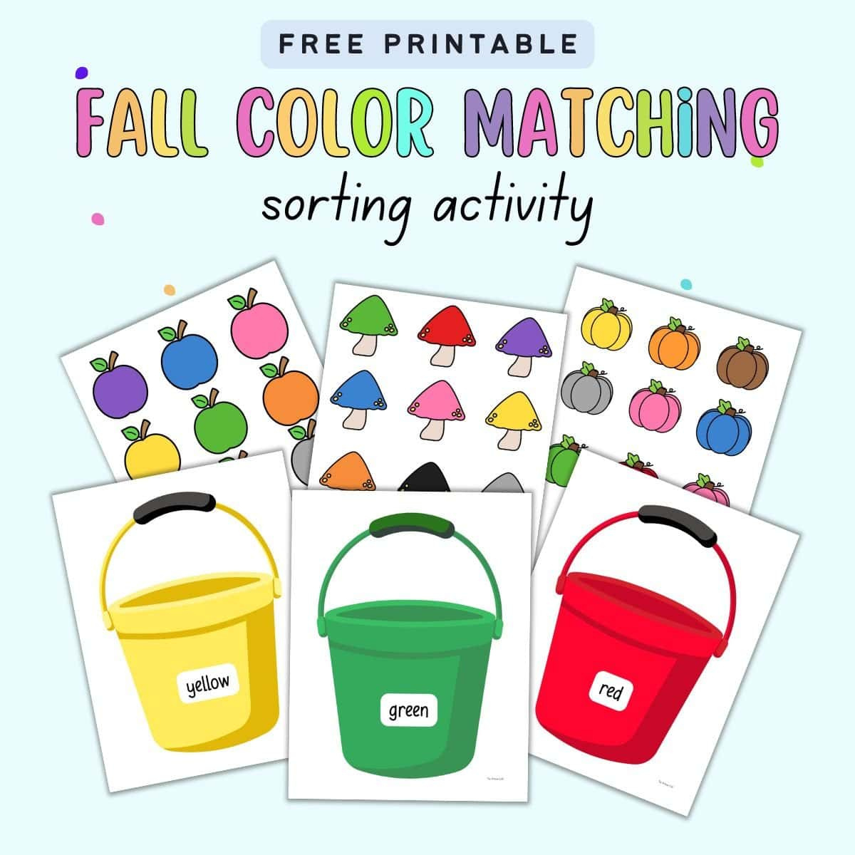 Free Fall Themed Color Matching Printable - The Artisan Life with regard to Free Color Matching Printables