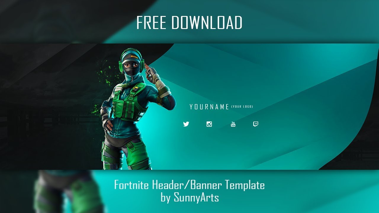 Free Fortnite Banner/Header Template | [2019] | Sunnyarts in Free Fortnite Banner Template