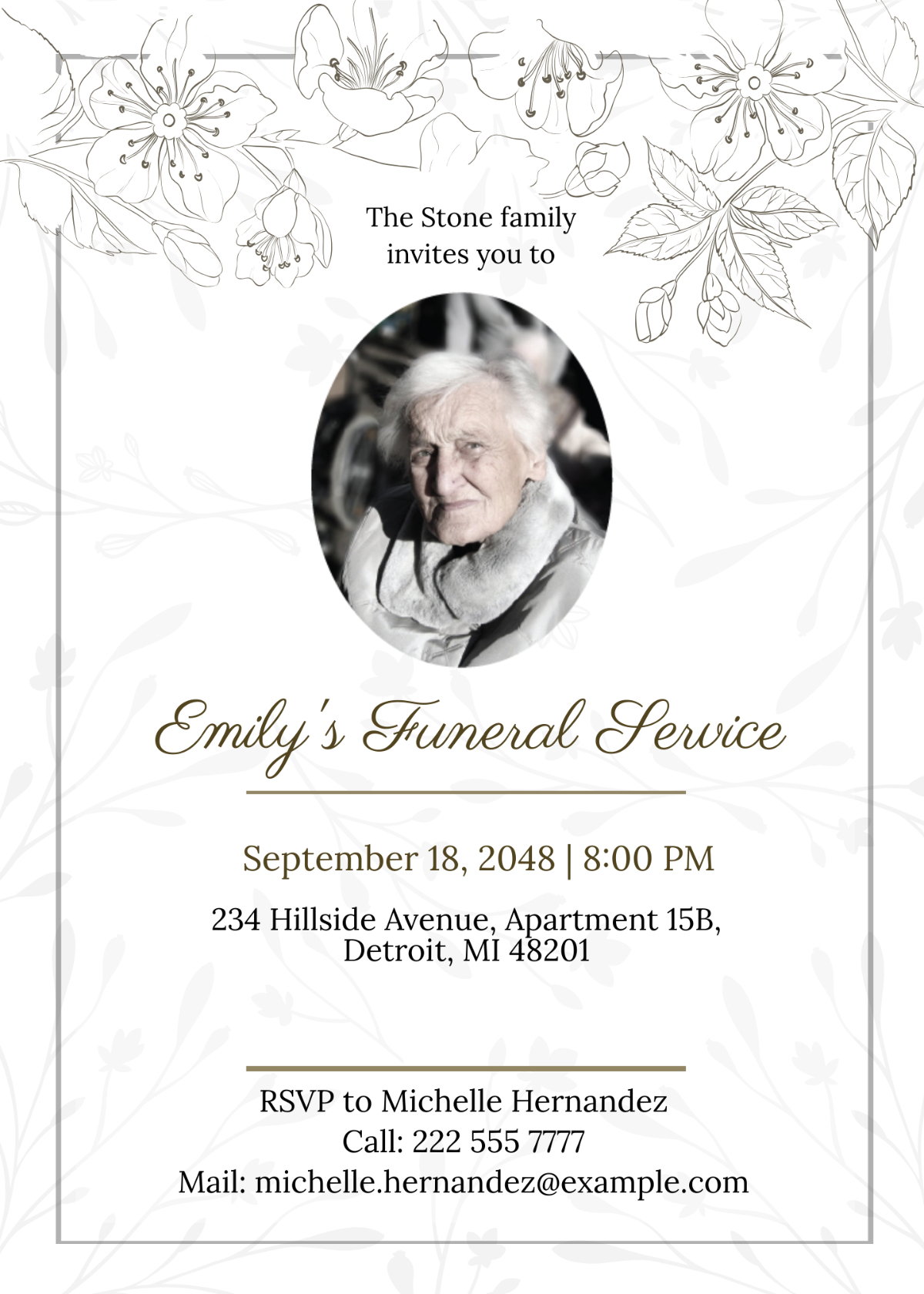 Free Funeral Invitation Templates, Editable And Printable throughout Free Funeral Invitation Template