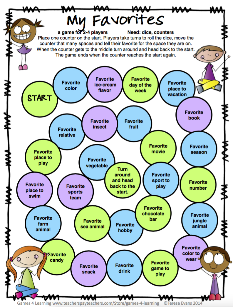 Free Games - Print And Play | English With Kids for Free Printable Turn Taking Games
