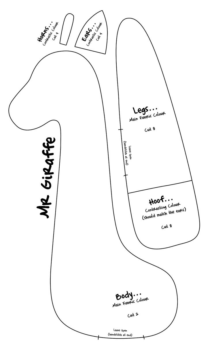 Free Giraffe Pattern To Make | You Will Need To Resize It To Suit intended for Free Printable Giraffe Sewing Patterns
