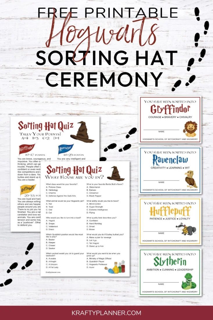 free hogwarts sorting hat ceremony krafty planner within harry potter house quiz printable free 1 Free Hogwarts Sorting Hat Ceremony — Krafty Planner within Harry Potter House Quiz Printable Free
