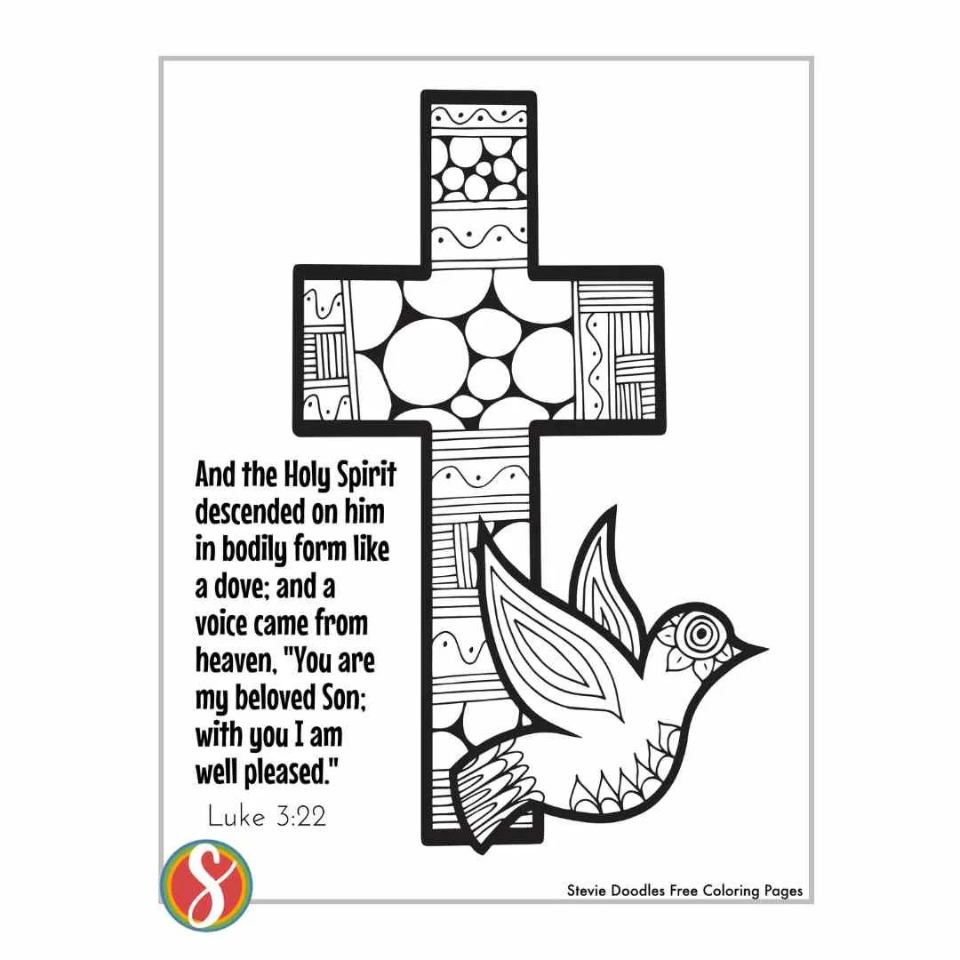 Free Holy Spirit Coloring Pages — Stevie Doodles inside Free Printable Holy Spirit Coloring Pages