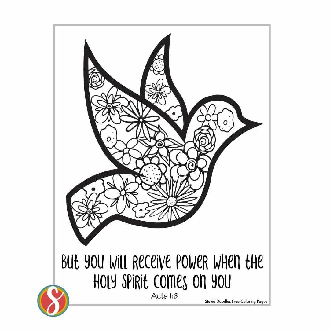 Free Holy Spirit Coloring Pages — Stevie Doodles intended for Free Printable Holy Spirit Coloring Pages
