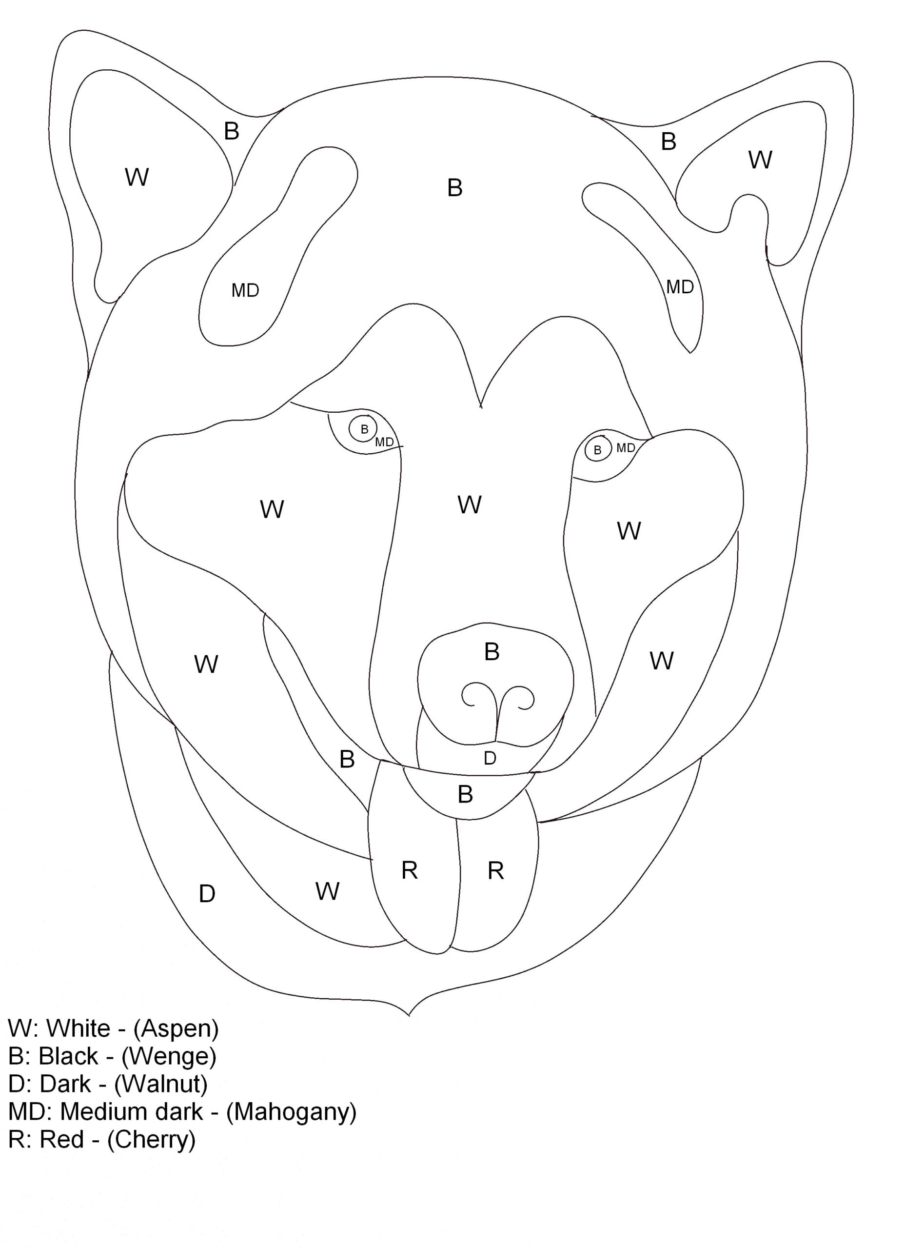Free Husky Dog Scroll Saw Intarsia Pattern | Free Scroll Saw Patterns intended for Free Intarsia Patterns Download