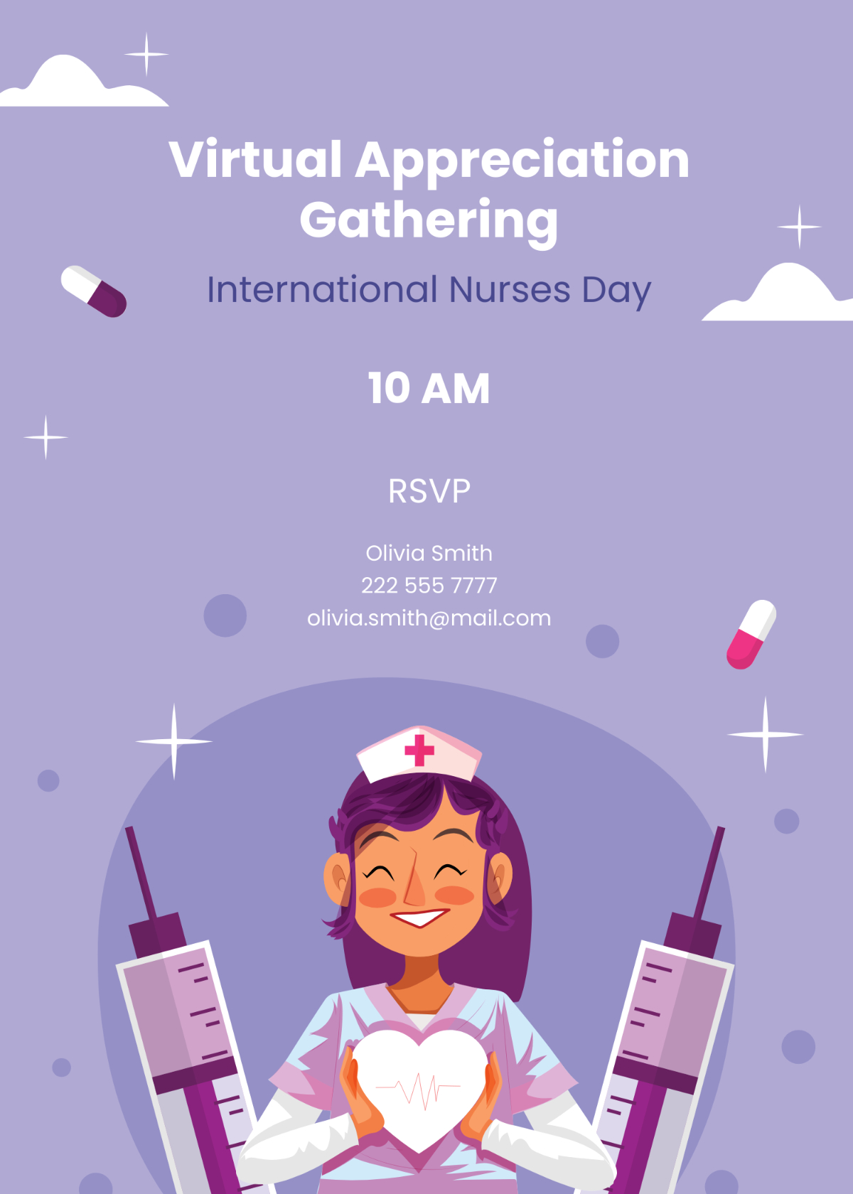 Free International Nurses Day Invitation Card Template To Edit Online in Free Nurses Day Printables