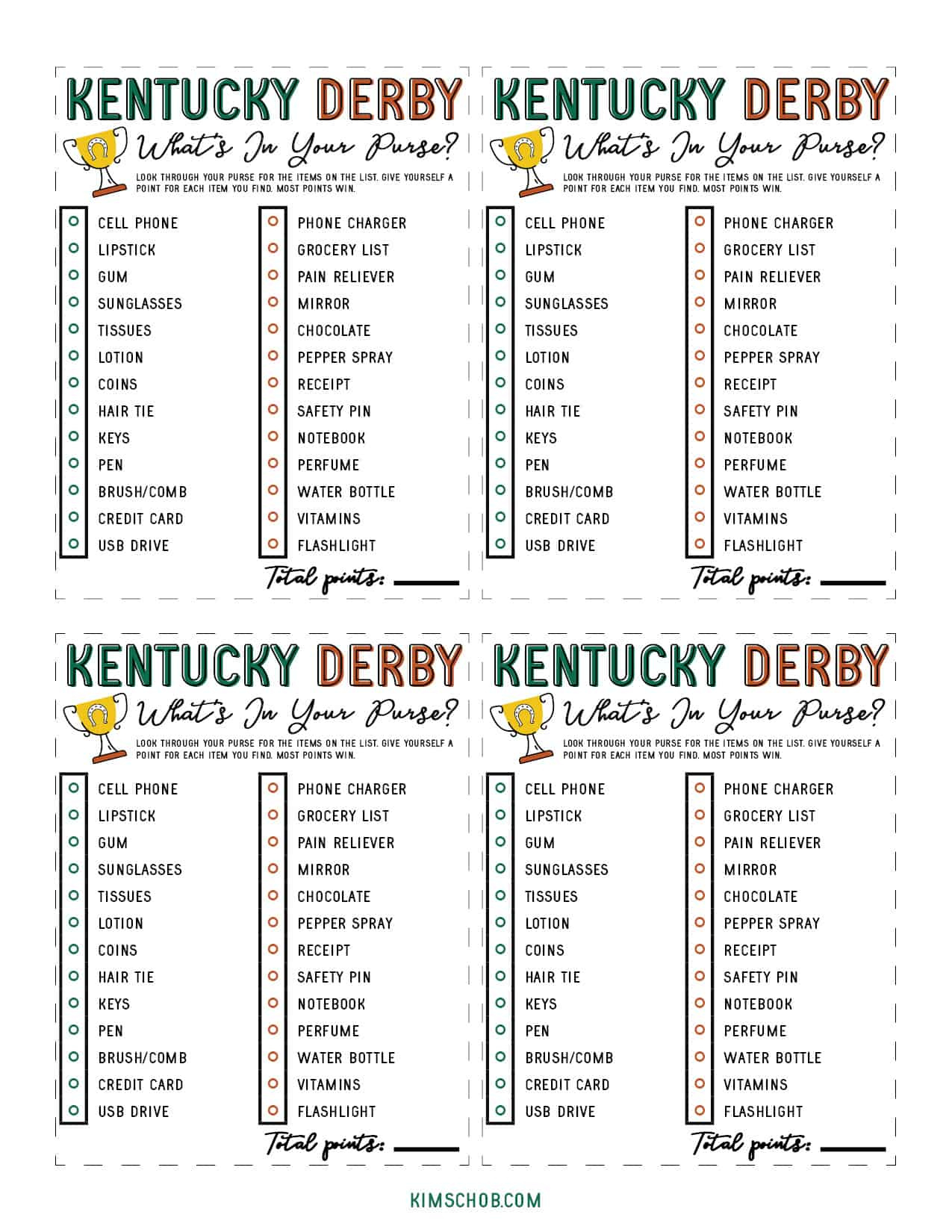 Free Kentucky Derby Printable Games - Kim Schob in Kentucky Derby Printables Free